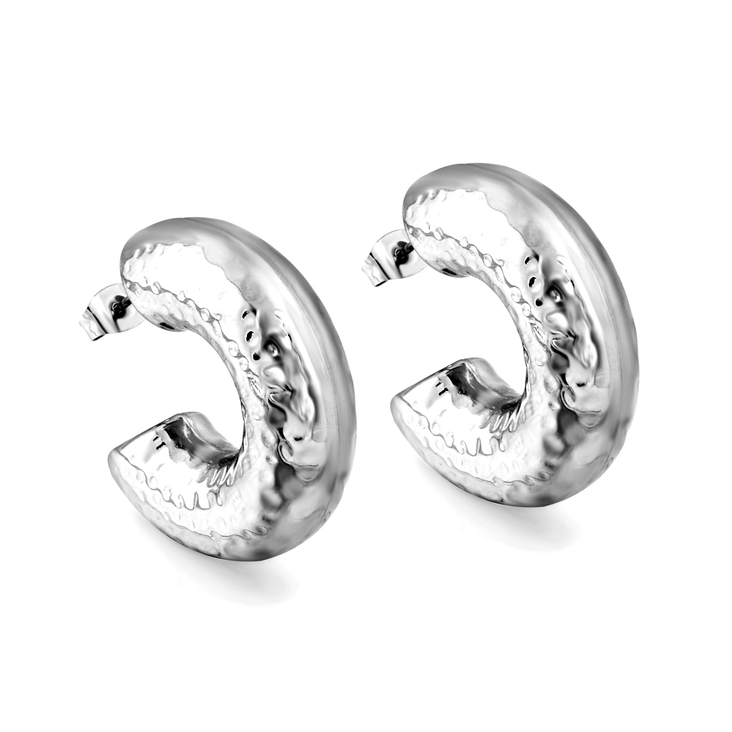 C-shaped bumpy earrings 26*32mm asonjewelry